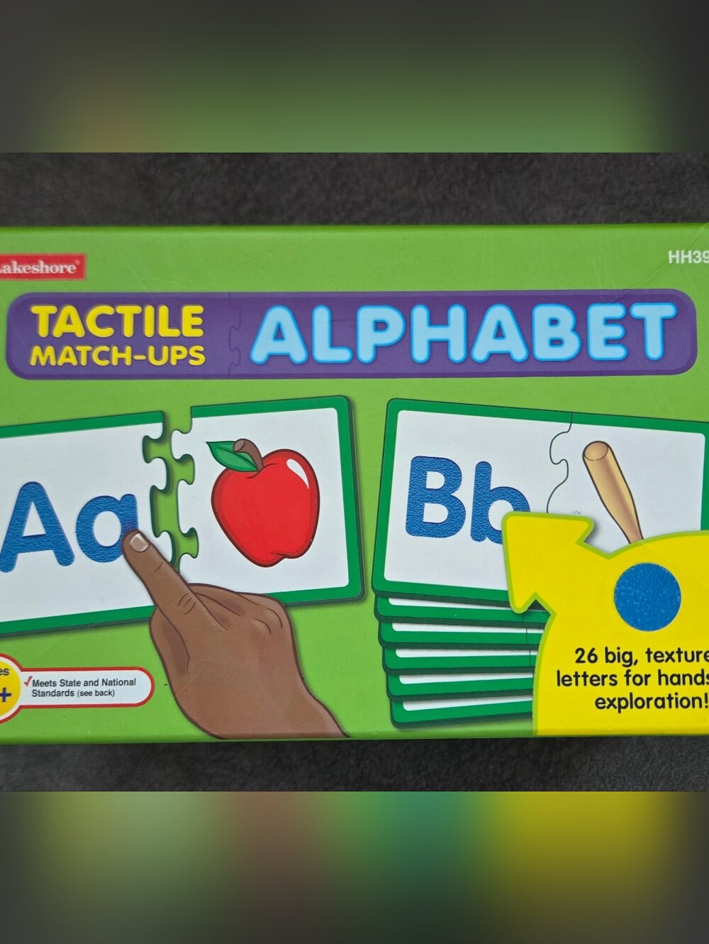 Lakeshore Tactile Match-Ups Alphabet, an educational 2-piece puzzle set designed